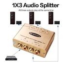 Stereo 3 Port 1 Input 3 Output Aduio Splitter 1X3 Passive Stereo Hi-Fi Audio Isolation Splitt Suppot 1 Input 2 Output