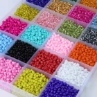Glass Beads Amazon Hot Selling 24 Kinds Of 3mm Mixed Color Glass Beads Kits For DIY Jewelry Making