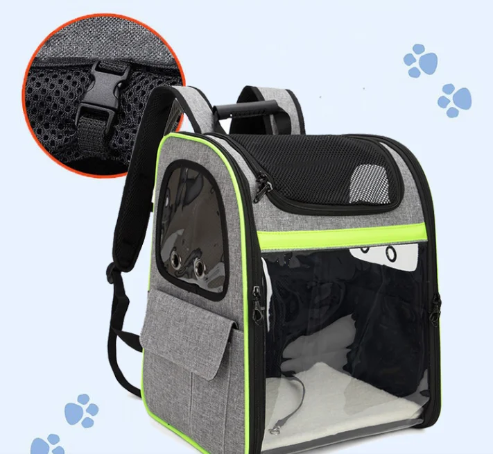 product multifunctional expandable water resistant mesh and visible pvc design pet carrier bag with wheel soft sided comfort travel-54