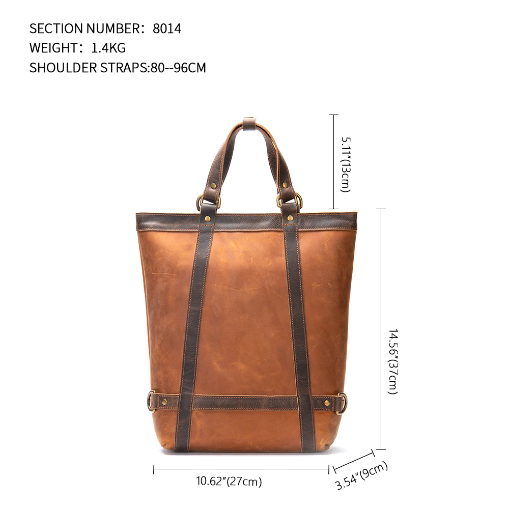 High Quality Genuine Leather Business Backpack Large Capacity Tote Handbag for Men Multipurpose Portable Laptop Backpack