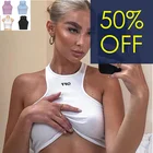 Vest Tops Sports Vest Summer Crop Wholesale Summer New Women Letter Embroidered Tops Girls