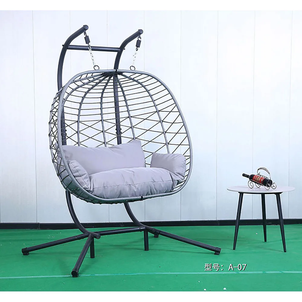 product custom modern outdoor furniture modern garden nordic hanging rattan egg swing chair-5
