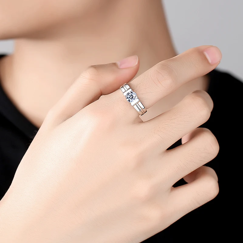 Man Ring, wedding ring, wedding band, promise ring, gift for him, man, boyfriend, for husband, S925 Moissanite Diamond ring, Valentine’s Day, Birthday, anniversary