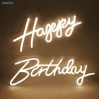 Light For Drop Shipping Wall Mounted Happy Birthday Led Light Custom Neon Sign For Home Decor