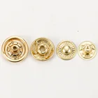Buttons Buttons Customized Gold Silver Brass Round 4 Part Custom Logo Spring Metal Snap Buttons For Clothes Clothes Buttons