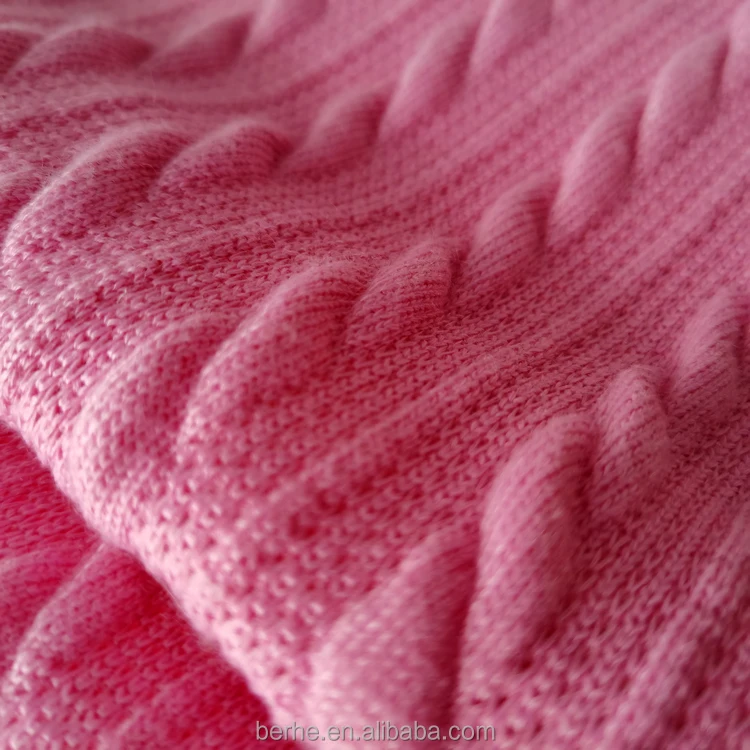 热销素色涤纶氨纶毛衣弹力提花针织面料