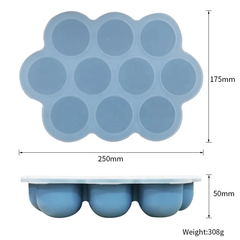 Wellfine 2023 Hot Sale BPA Free Reusable Homemade Silicone Baby Food Storage Container Freezer Trays with Lids