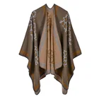 Capes High Quality Winter Warm Winter Printed Stripes Capes For Womens