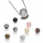 Beads XuQian Pave CZ Zircon Round Spacer Beads For DIY Bracelet Necklace Making