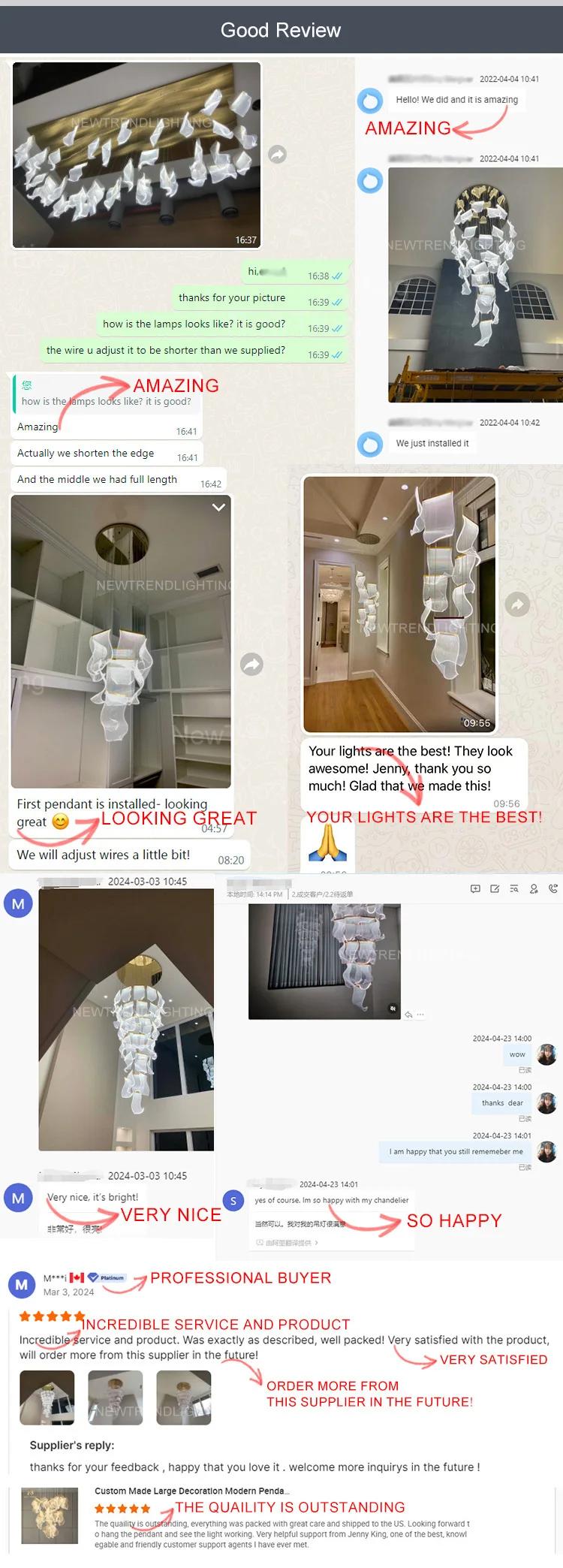 CPL-341 Nature Style Indoor Decoration Hanging Lighting Villa Hotel Hall Staircase Leaf Shape Led Chandelier factory