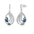 Cz Earrings Custom Jewelry New Design Green CZ Water Drop Shape 925 Sterling Sliver 2021 Trendy Earrings