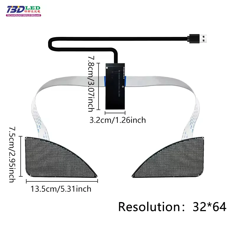 Eye Winking Eye Led Display Dots Full Color Led Luminous Screen APP Control Animated Car Turning Lights LED