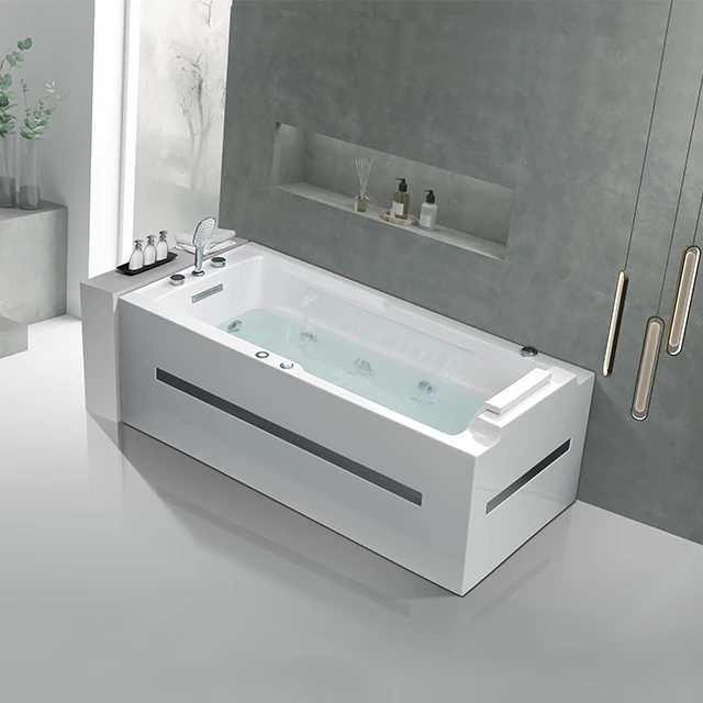 stainless steel frame support high quality acrylic material free standing simple Bathtub or massage bathtub