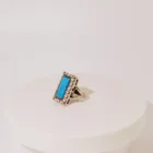 Turquoise High Quality European And American Retro Turquoise Rings Luxury Crystal Inlaid Ring For Women