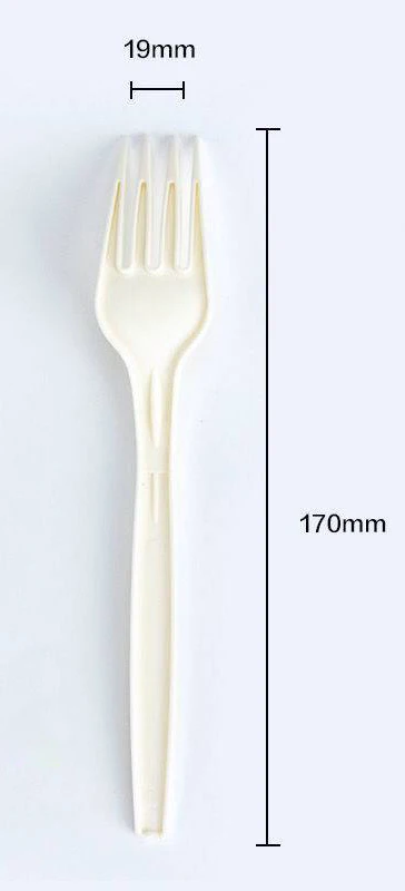 Factory Wholesale Travel Camping Disposable 170 mm Corn Starch Spoon Knife Fork Cutlery Set
