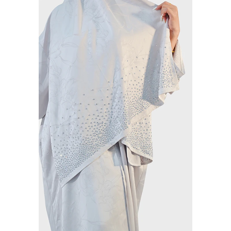 2025 Elegant Modest Handmade Open Kimono Abaya Luxury Dubai Islamic Dress for Women for Eid Turkey Traditional Muslim Clothing factory
