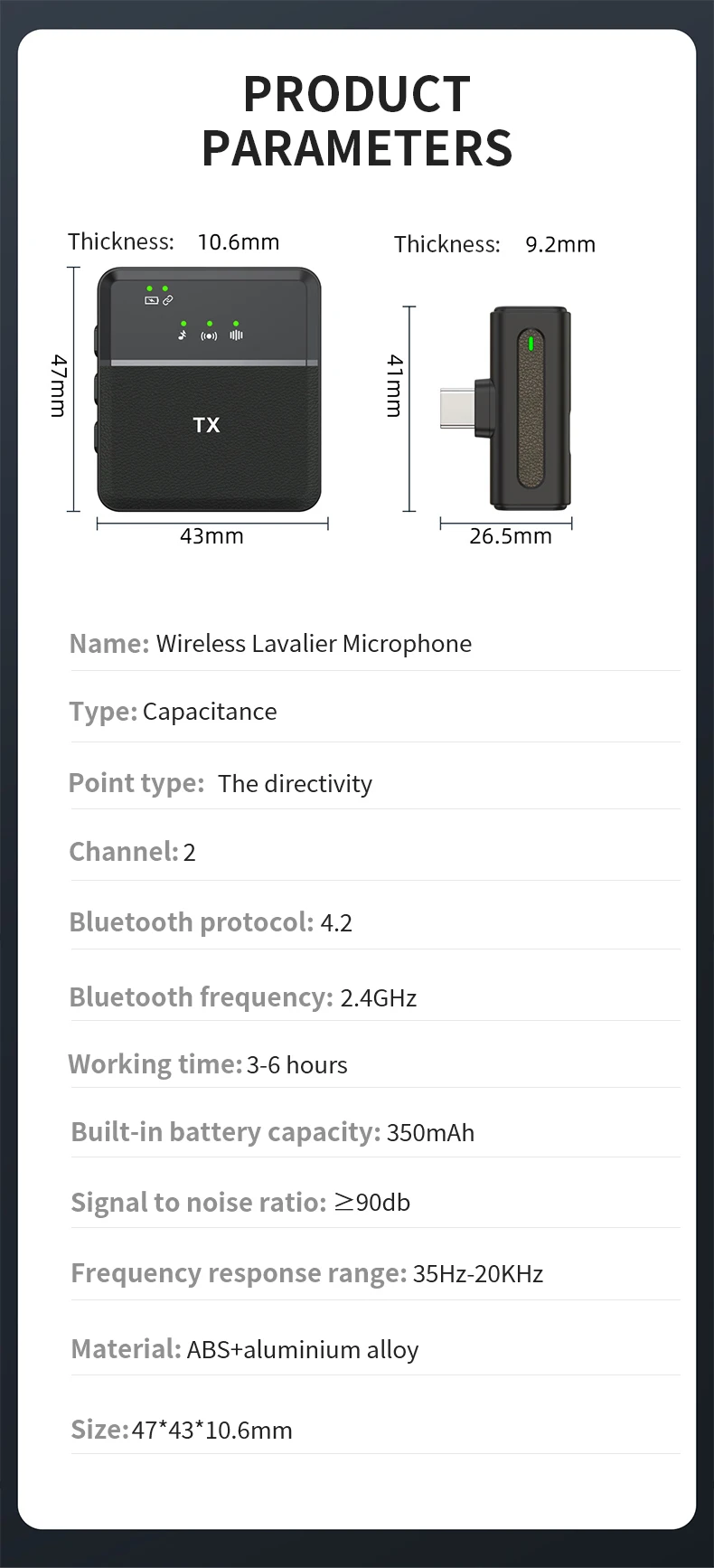 Microphone à Cravate Professionnel avec Puce de Réduction de Bruit-14