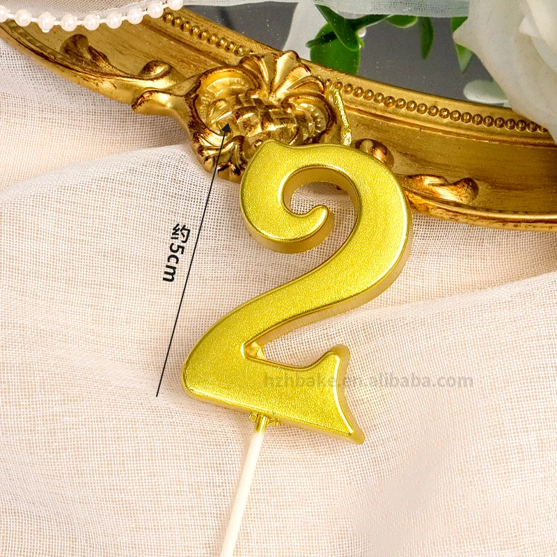 Hot 0-9 Numbers Gold Cake Candles Cake Accessories for Birthday Party Supplies