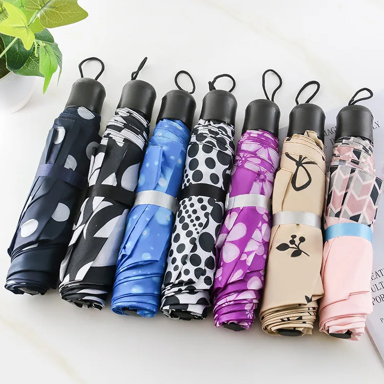 DD771 High Quality Lightweight 3-Folding Umbrella Wholesale Promotional and Custom Logo Print Manual Control from China