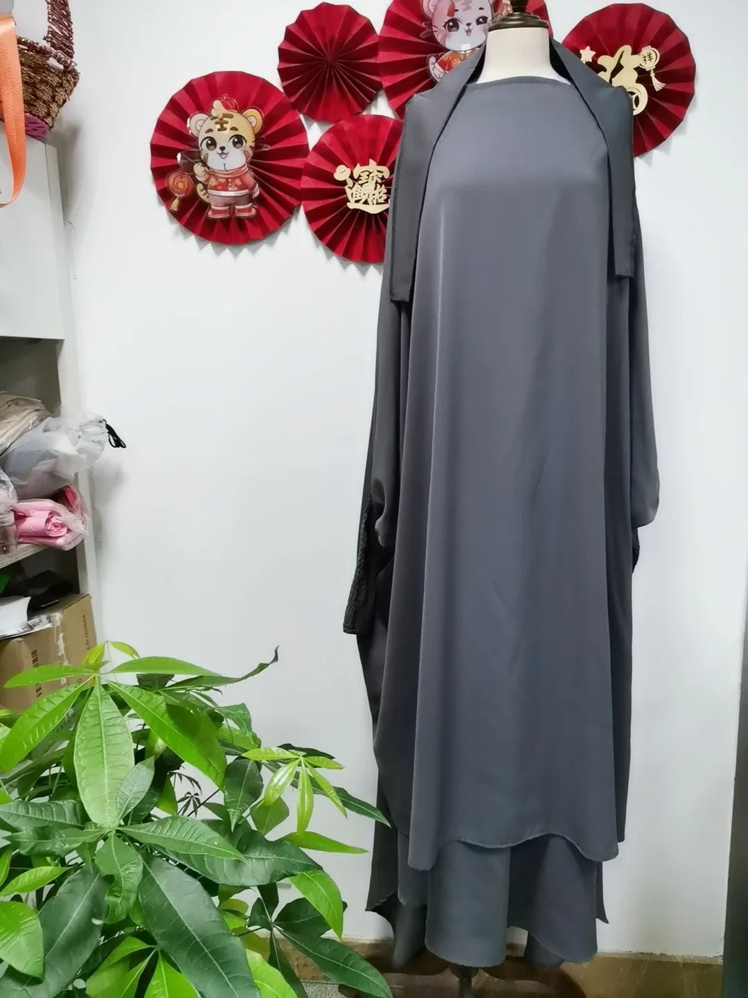 2025 Elegant Abaya for Ladies Long Casual Dress with Islamic Scarf Hijab Plus Size Clothing Set for Women Middle East for Summer details