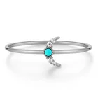Ring 925 Silver European And American Best-selling Stacking Ring 925 Sterling Silver Turquoise Moon Ring