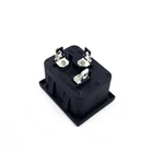 Power Black Black Ac Male Socket AC 250V 16A JEC IEC C20 Male Panel Outlet Duplex Power Socket Black