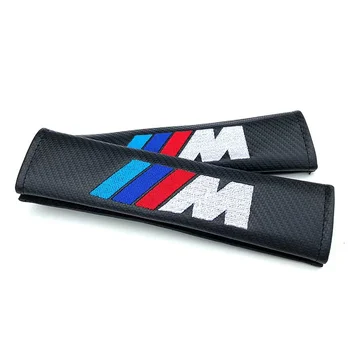 Customized Logo Car Seat Belts Strap Cushions Carbon Fiber Pattern Shoulder Guard Universal Car Seatbelt Pads Cover