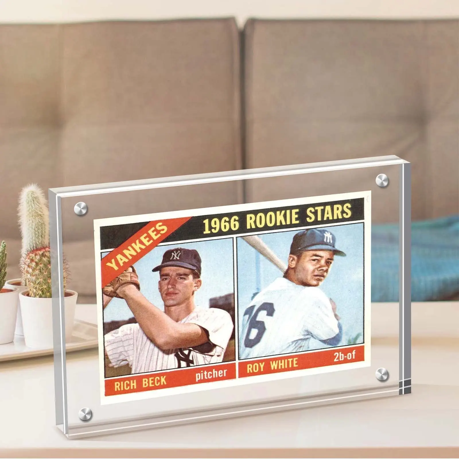 product modern acrylic card frame eco friendly magnetic trading card display frames clear desktop display-9