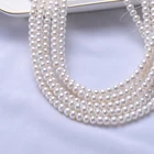 Pearls Necklace Cheap Cost-Effective Natural Cultured Freshwater 8-9Mm Flat Shape Pearls Necklace