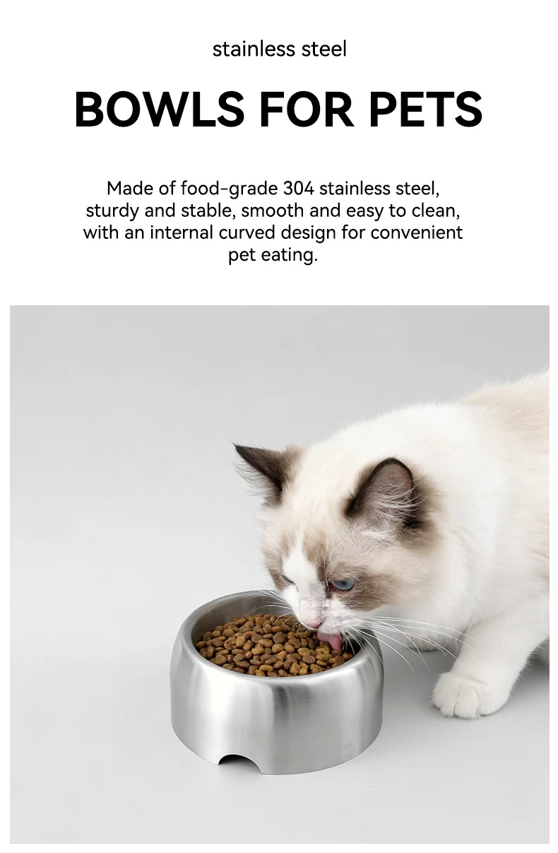 New 304 Stainless Steel Pet Bowl 18 5CM Large Size Pet Food and Water Feeding Bowl Easy to Clean Pet Supplies factory