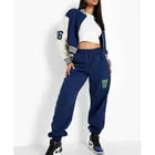 2022 Woman Jogging Suits Cropped Baseball Letterman Jacket Set Women Sweatsuit Set Tracksuit 2 Piece Winter Fall Set Woman