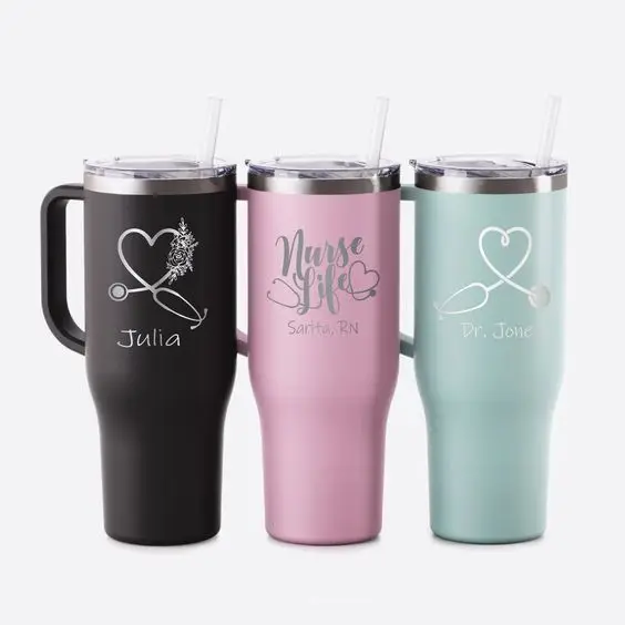 Hot Sale Double Walled Travel Mug Car Cup Stainless Steel  40oz Tumbler with Handle