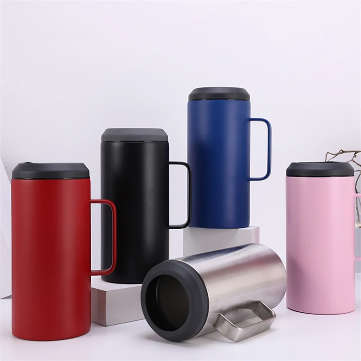 Stainless Steel Beer Wine Cooler Double Walled Vacuum Insulated Can Cooler Holder with Handle