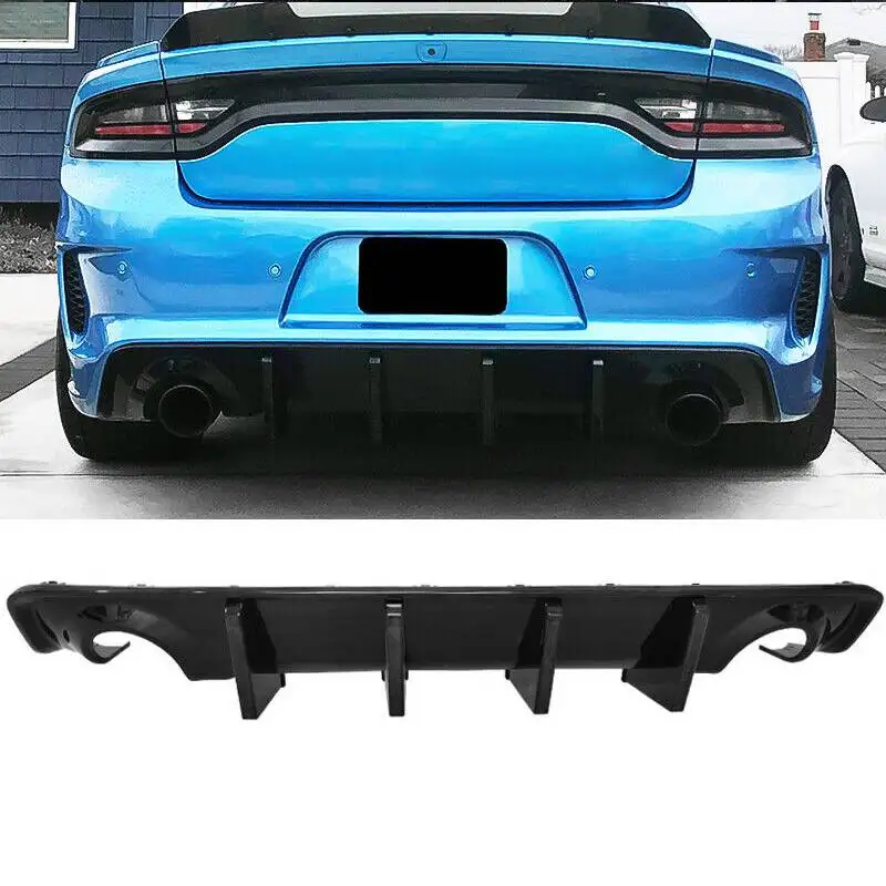 product car diffuser pp gloss black 2020   2023 rear bumper for dodge charger 2020 2021 2022 2023 widebody ikon style-35