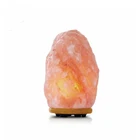 Home Decoration 2-3kgs Pakistan Himalayan Natural Crystal Rock Stone Pink Salt Lamp With Wooden Base
