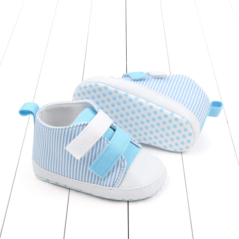 Spring& Autumn Color Matching Stripes Soft Bottom Canvas Shoes Baby Shoes for Girls and Boys supplier