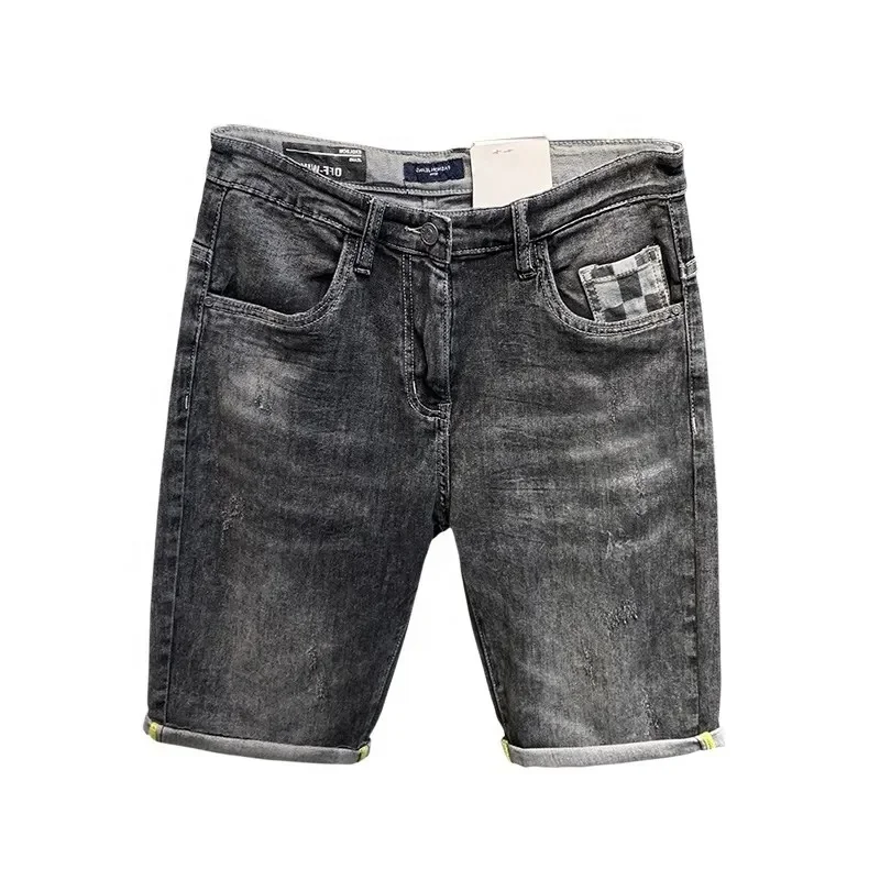 Wholesale fashion style cotton stretch straight classic jeans men's denim shorts Breathable men's casual shorts