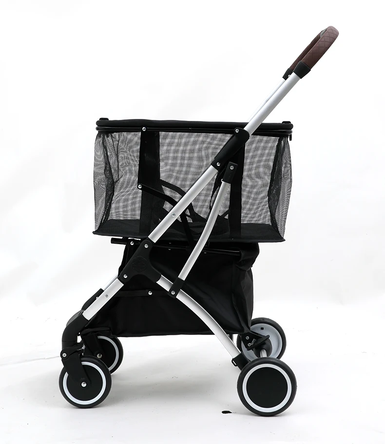 New Pet Stroller Luxury Double Deck Stroller Dog Cat Large Space Folding Bag Multi-functional Stroller Pet Products factory