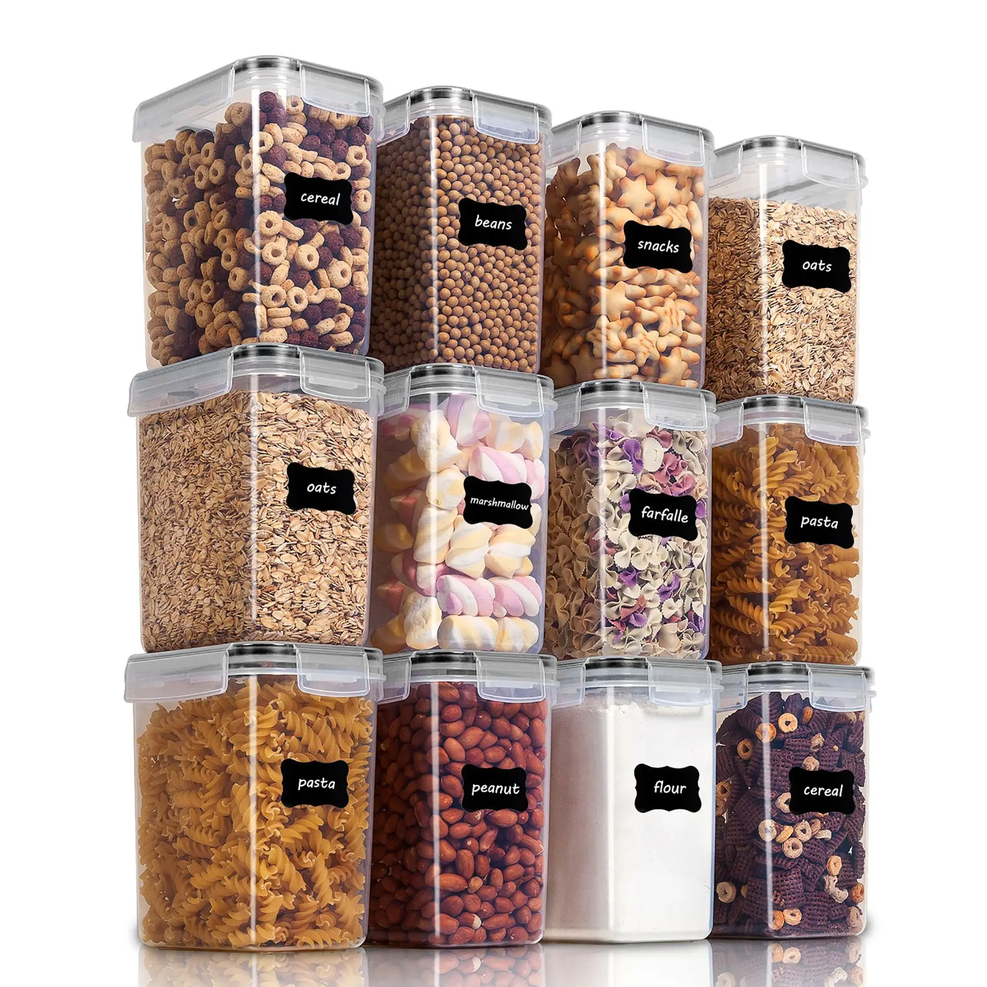 Haixing Kitchen Square Airtight 1.6L Food Storage Container with Lid Cereal Flour & Sugar Storage Jar G1064