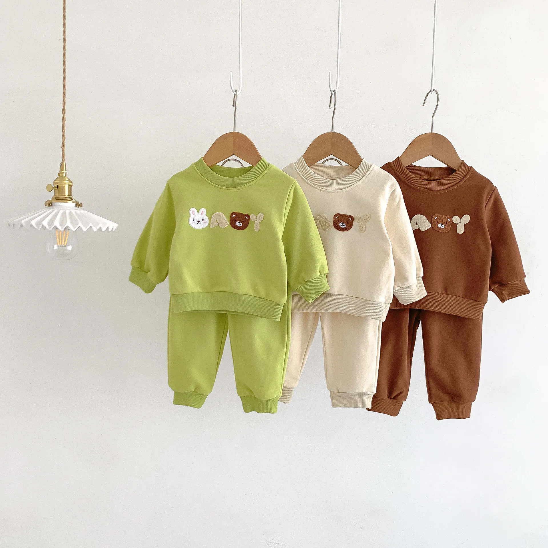2023 Autumn Baby Clothes Set Letter Print Hoodie And Full Length Pants Girls Clothing Set Boys Hoodie Suit