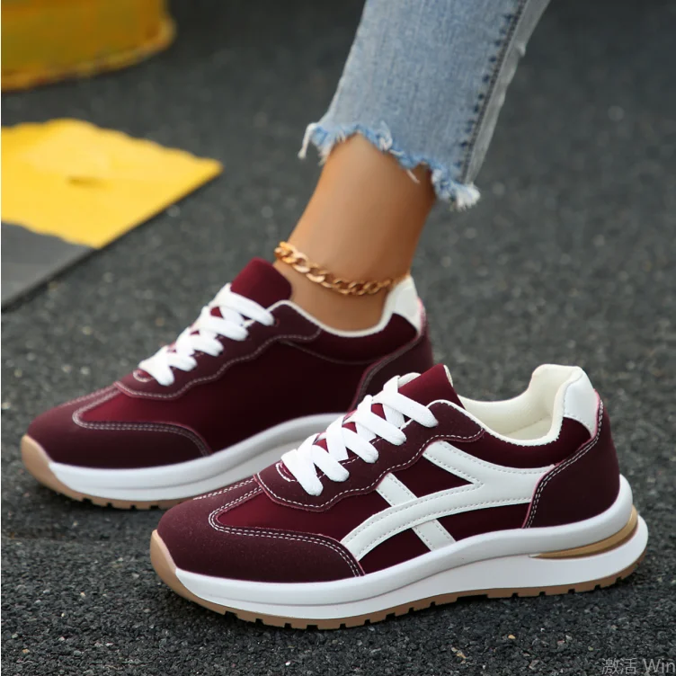 Comfortable, Fashionable and Casual Sports Shoes, Made of High-quality Fabric, Thick-soled Lace-up Premium Sports Shoes