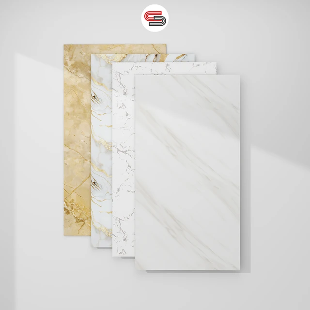 Modern Marble Texture Wall Stickers Elegant Tiles Design for Interior Decor Self-Adhesive Anti-Slip Factory Price Home Decor