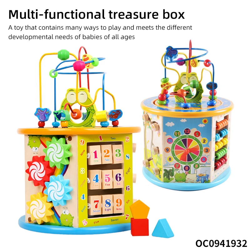 Other baby multifunction wooden toys early education montessori activity busy cube toy
