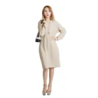 V Neck 2020 New Autumn Winter Women Slim Sweater V Neck Knitted Cashmere Dress Women