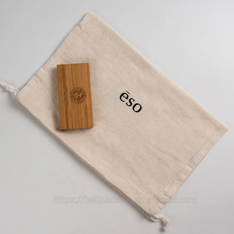 Promotional Eco Friendly Cotton Shopping Bag Muslin Cosmetic Packaging Drawstring Pouch