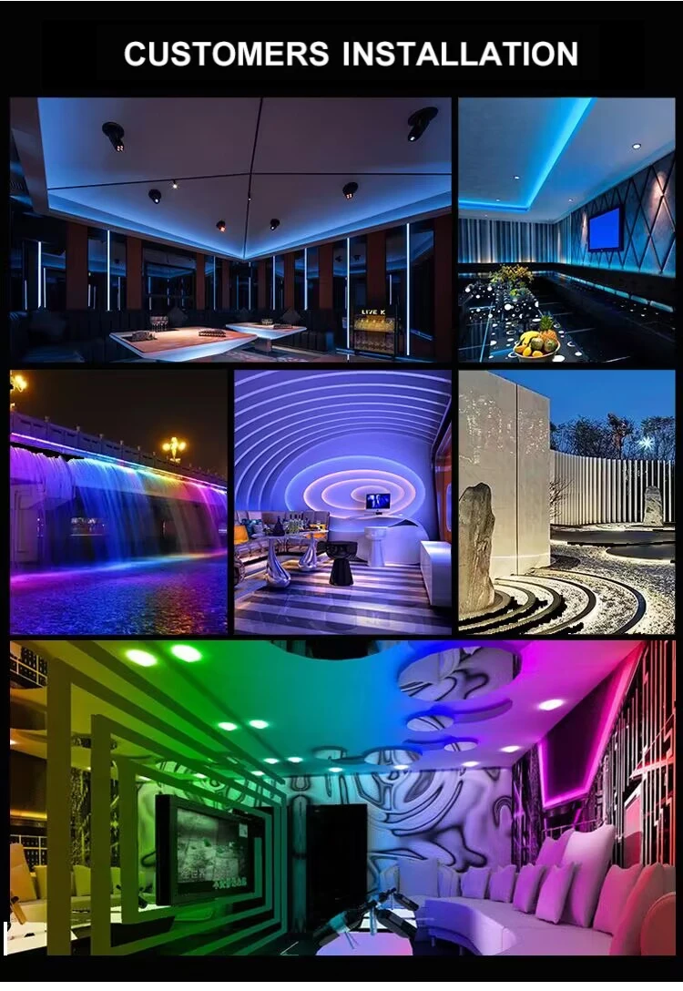 High Quality Indoor Decorative Colorful LED Strip SMD5050 60leds/m 24V 10mm RGB LED Light Strip factory