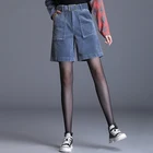 Pants Short New Casual Pants High Waist Multicolor Womens Corduroy Short With Side Pockets