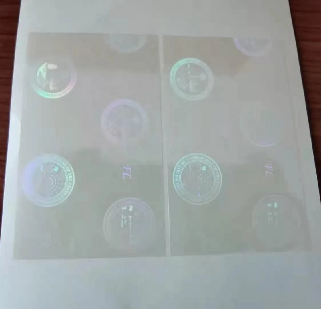 Hologram Overlays Tube Light Overlay Inkjet Teslin ID Cards Lot of 50 
