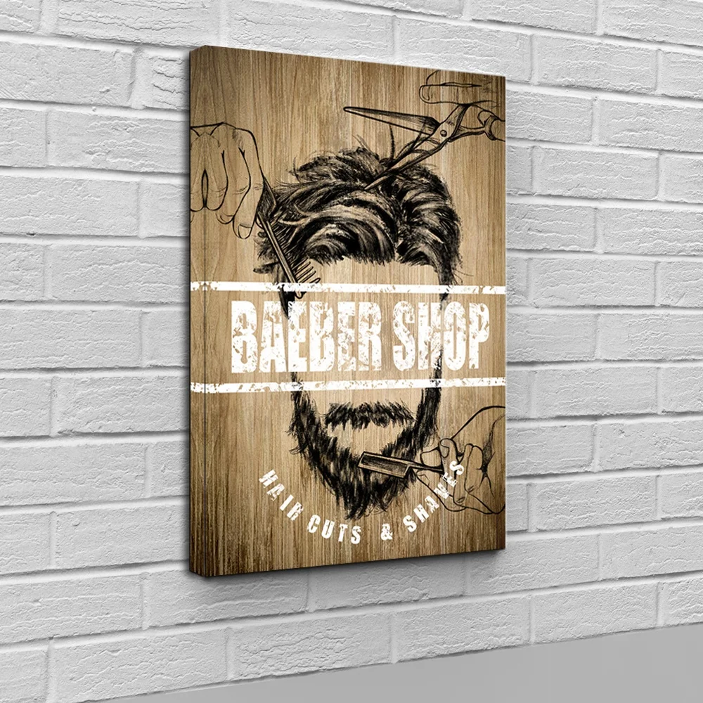 Hair Style Canvas Wall Art Framed Vintage Barber Shop Art Prints Shave  Scissors For Fashion Barber Shop Wall Decoration Gallery - Buy Hair Salon  Pictures,Salon Art For Walls,Salon Pictures Wall Decor Product