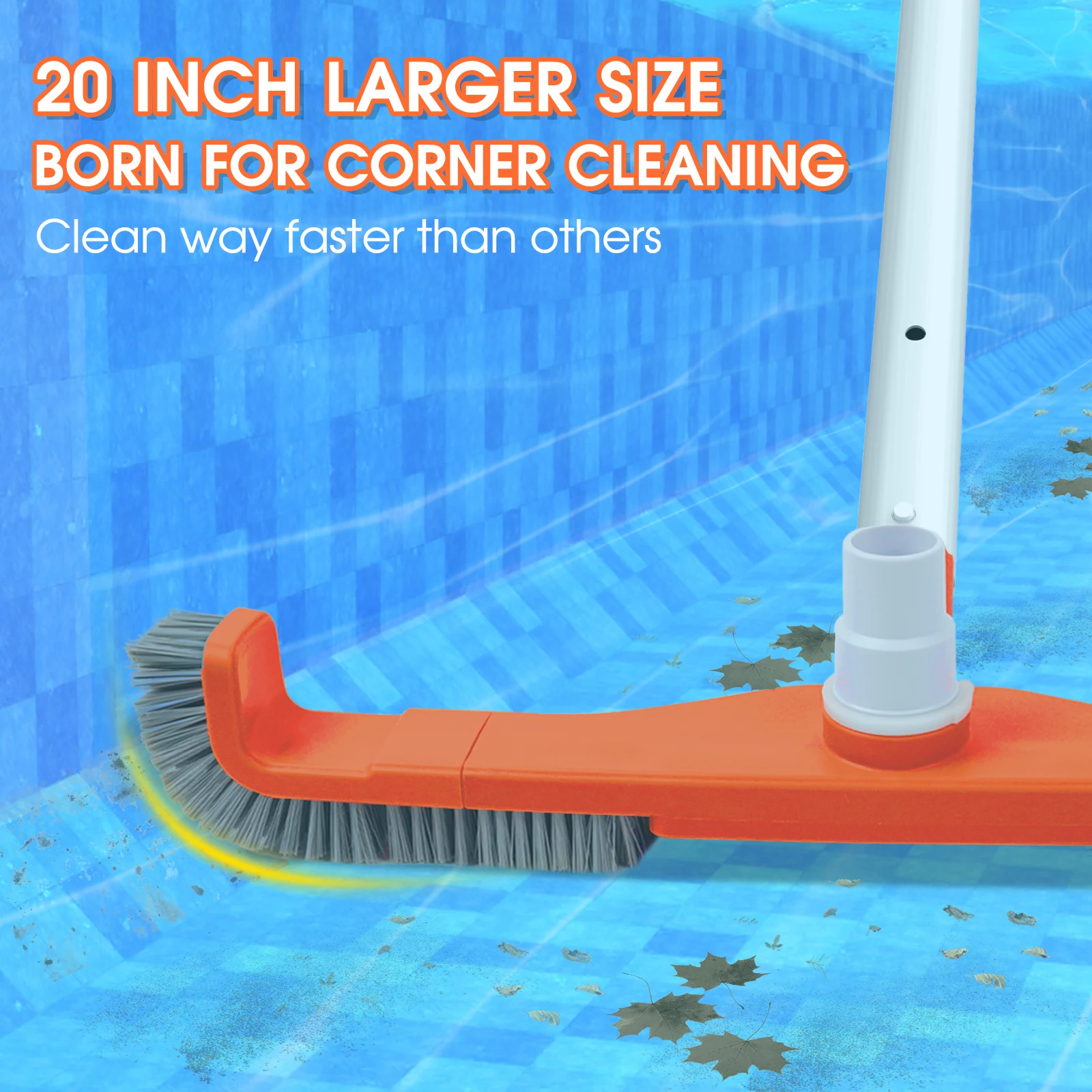 2 in 1 Pool Wall Cleaning Brush Suction Vacuum Brush Head